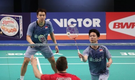 Pasangan ganda putra Indonesia, Kevin Sanjaya Sukamuljo/Marcus Fernaldi Gideon