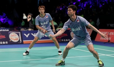 Pasangan ganda putra Indonesia, Kevin Sanjaya Sukamuljo/Marcus Fernaldi Gideon