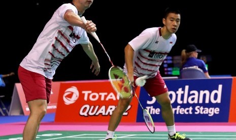 Pasangan ganda putra Indonesia, Kevin Sanjaya Sukamuljo/Marcus Gideon Fernaldi