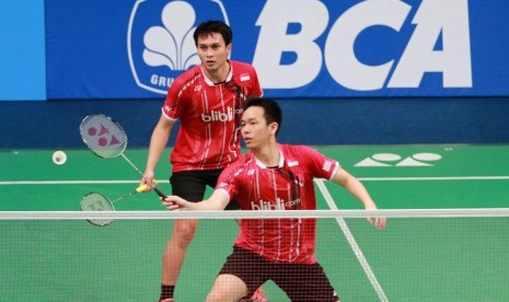 Pasangan Hendra Setiawan/Mohammad Ahsan melangkah ke semifinal BCA Indonesia Open 2015