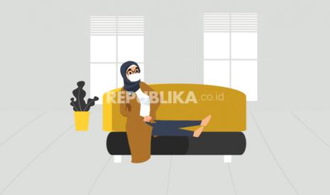 Pasien Covid-19 isolasi mandiri di rumah. (Ilustrasi)