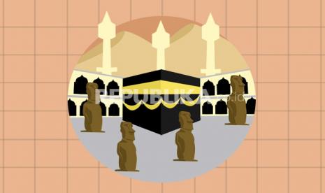  Kisah Nabi Nuh dan Sadarnya Penyembah Berhala. Foto:  Patung dan berhala di sekitar ka'bah sebelum Islam datang (ilustrasi)