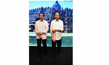 Statue of Indonesian President Joko Widodo at the Madame Tussauds Wax Figure museum in Hong Kong.