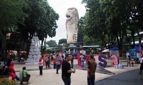 Patung Merlion Sentosa Singapura Diganti Taman 90 Juta Dolar Republika Online