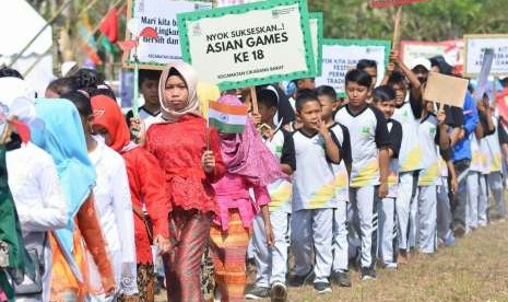 Pawai karnaval di Kabupaten Bekasi.