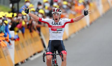 Pebalap UAE Team Emirates, Tadej Pogacar, raih kemenangan etape ke-15 Tour de France 2020 (Foto: Tadej Pogacar)