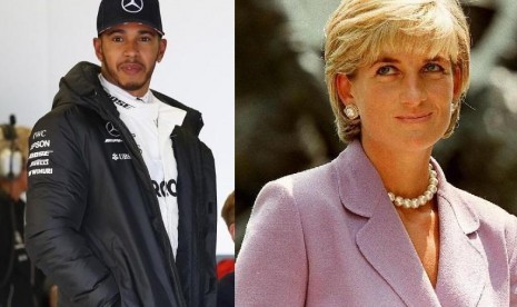 Pebalap F1 Lewis Hamilton dan Putri Diana (ilustrasi)