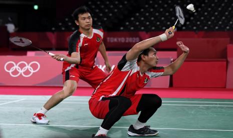 Pebulu tangkis ganda putra Indonesia Mohammad Ahsan/Hendra Setiawan.