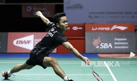 Pebulu tangkis Indonesia Anthony Sinisuka Ginting.