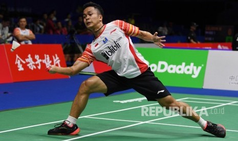 Pebulu tangkis tunggal putra Indonesia Anthony Sinisuka Ginting 