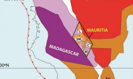 Pecahan benua kuno di dasar Samudra Hindia yang dinamai Mauritia.