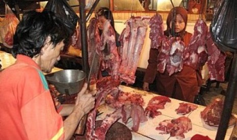 Pedagang daging sapi (ilustrasi)