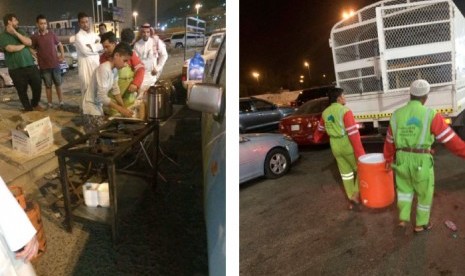 Pedagang kaki lima di Makkah dirazia demi menjaga kesehatan makanan jamaah.