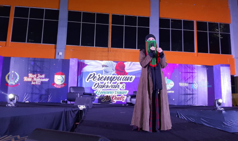 Peggy Melati Sukma di acara Ummat Fest 2019 di Makassar, Jumat (8/11)