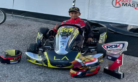 Pegokart muda Indonesia, Qarrar Firhand yang kini tengah memulai kariernya sebagai pembalap dunia di Italia.