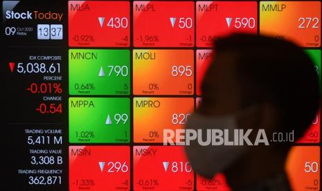 Indeks Harga Saham Gabungan (IHSG) dibuka di zona negatif pada perdagangan Selasa (20/10). Indeks saham melemah 0,11 persen atau terkoreksi 5 poin ke level 5.120,91. 