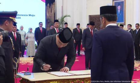 Pelantikan Angga Raka Prabowo sebagai Wakil Menteri Kementerian Kominfo, Senin (19/8/2024)