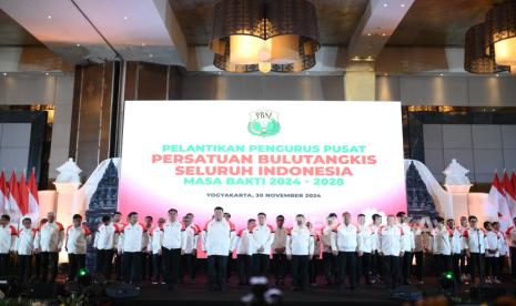 Pelantikan dan pengumuman Pengurus Pusat Persatuan Bulu Tangkis Seluruh Indonesia (PP PBSI) pada Sabtu (30/11/2024) di Hotel Ambarukmo, Yogyakarta.