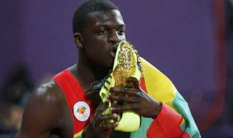 Pelari Grenada, Kirani James menjadi yang tercepat partai final nomor 400 meter putra Olimpiade London 2012, Senin (7/8).