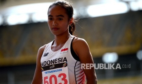 Pelari Indonesia yang juga Olimpian, Triyaningsih. 