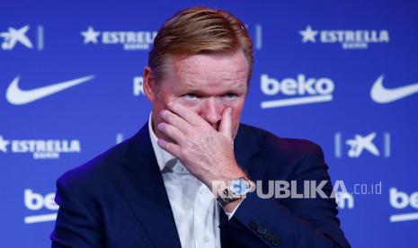 Pelatih Barcelona Ronald Koeman.