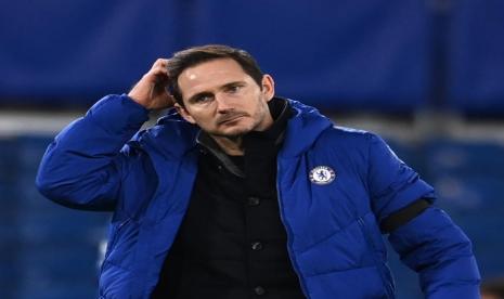 Pelatih Chelsea Frank Lampard saat laga melawan Manchester City di Stamford Bridge.