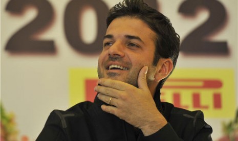 Pelatih Inter Milan, Andrea Stramaccioni, menyampaikan keterangan pers di Jakarta pada Rabu (23/5). 