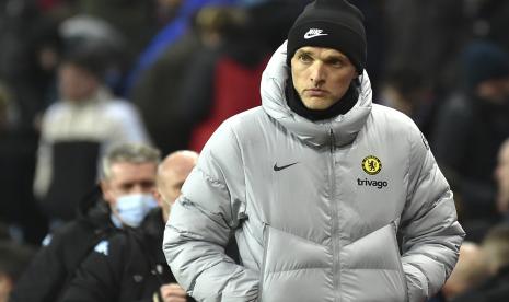 Pelatih Chelsea, Thomas Tuchel. Tuchel tak akan mengubah formasi ketika melawan Tottenham Hotspur pada leg kedua Piala Carabao (Piala Liga), di Stadion Tottenham, Kamis (13/1/2022) dini hari WIB.