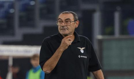  Pelatih Lazio Maurizio Sarri saat pertandingan sepak bola Serie A Italia antara Lazio vs AC Monza di Roma, Italia, 10 November 2022.