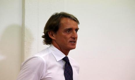 Pelatih timnas Italia Roberto Mancini.