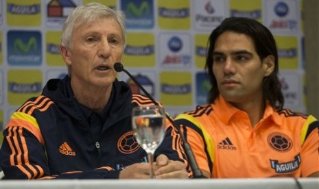 Pelatih Kolombia Jose Pekerman dan Radamel Falcao