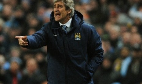 Pelatih Manchester City Manuel Pellegrini.