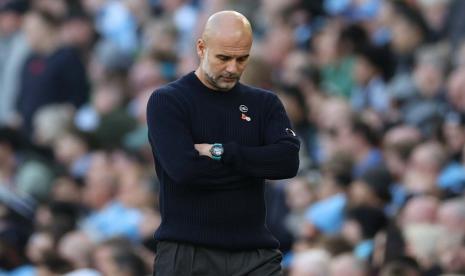 Pelatih Manchester City Pep Guardiola.