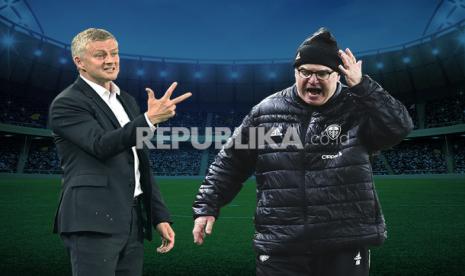 Pelatih Manchester United Ole Gunnar Solskjaer (kiri) dan pelatih Leeds United Marcelo Bielsa akan beradu taktik pada pertandingan pekan pertama Liga Primer 2021/2022, Sabtu (14/8).