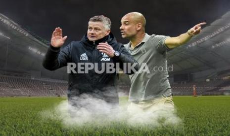 Pelatih Manchester United Ole Gunnar Solskjaer (kiri) Vs Pelatih Manchester City Pep Guardiola akan beradu taktik di semifinal Piala Carabao.