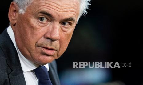  Pelatih Real Madrid Carlo Ancelotti. Ancelotti berharap para pemain Real Madrid tak merasa sebagai favorit atas Barcelona di laga Piala Super Spanyol 2022.