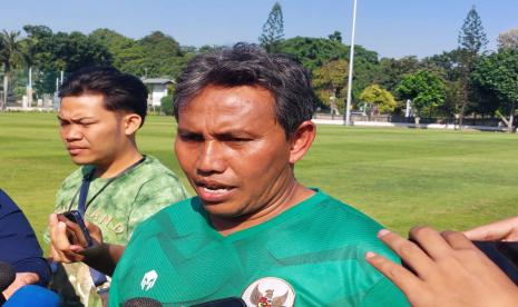 Pelatih timnas Indonesia U-17 Bima Sakti. 