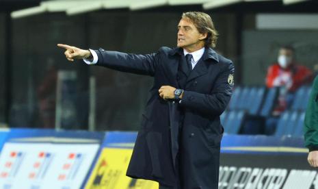 Pelatih timnas Italia, Roberto Mancini.