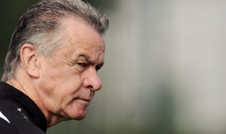 Pelatih timnas Swiss, Ottmar Hitzfeld.