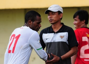 Pelatih Timnas U-21 Widodo C Putro (Tengah). (Republika/Aditya Pradana Putra)