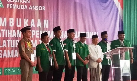 Pelatihan Kepemimpinan Nasional (PKN) Ansor VII, di Pondok Pesantren An-Nawawi, Tanara, Serang, Banten, Rabu(4/9).