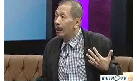 Pelawak Polo saat melakukan wawancara di Metro TV 