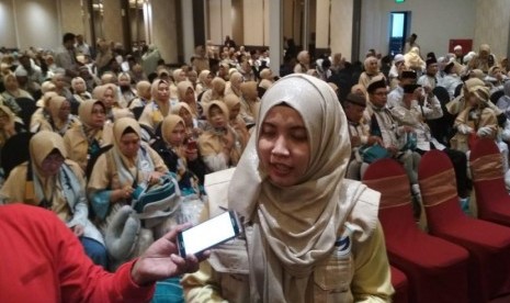 Pelepasan jamaah umrah Anamta Tour & Travel di Tangerang, Ahad (29/12).