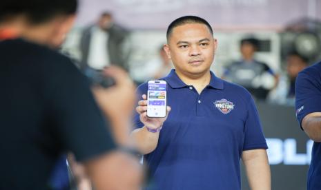 Peluncuran aplikasi Fighters App oleh klub basket Amartha Hangtuah di Jakarta, Sabtu (2/3/2024).