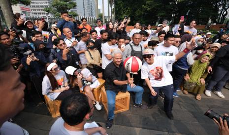 Peluncuran Greyman di area car free day (CFD) Senayan, Jakarta, Ahad (25/6/2023).