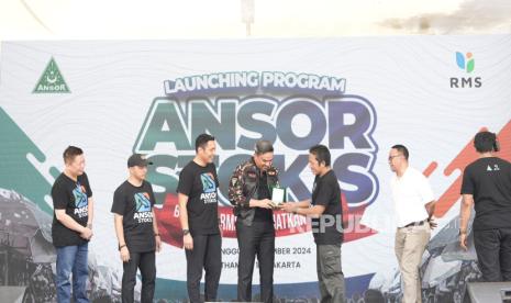 Peluncuran Program Ansor Stokis di Thamrin 10 Food & Creative Park Jakarta, Ahad (8/12/2024).