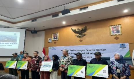 Peluncuran Program Pekerja Rentan 100 Tenaga Kerja per RW Jakarta Timur, Senin (22/5/2023).