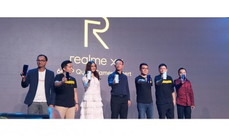 Peluncuran realme XT di The Tribata, Jakarta Selatan, Rabu (23/10). 