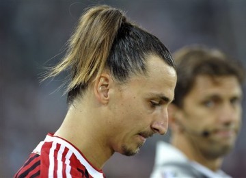 Pemain AC Milan, Zlatan Ibrahimovic.