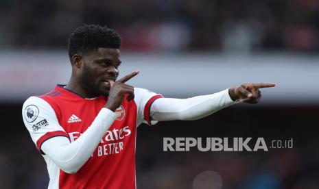 Gelandang Arsenal Thomas Partey. Pada Maret 2022 ini, Partey dikabarkan telah memeluk agama Islam.